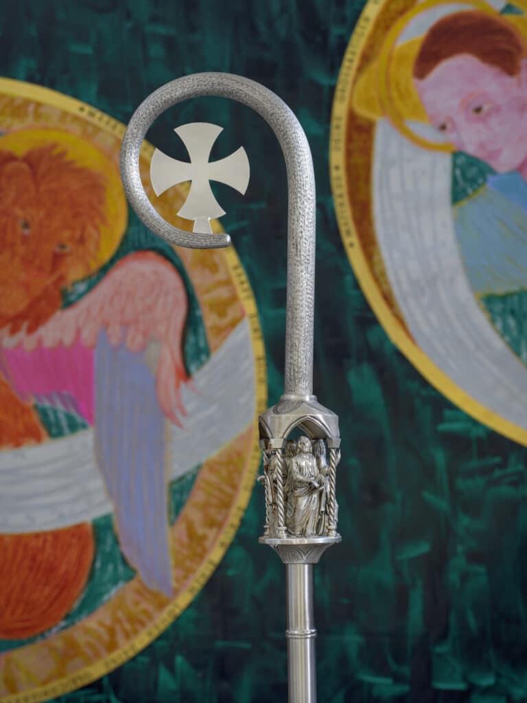 Admont Abbey Church - Lenten cloth 2024 by Lisa Huber - Abbot's staff with cloth © Bernd Borchardt-Berlin